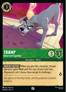 Tramp - Observant Guardian single card from Disney Lorcana