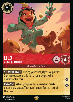 Lilo - Causing an Uproar (FOIL) single card from Disney Lorcana