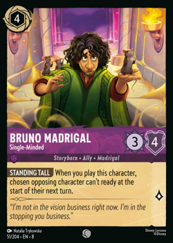 Bruno Madrigal - Single-Minded : 051/204 REIGN OF JAFAR - Disney Lorcana Single Card
