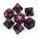 Chessex Gemini Polyset of 7: Black-Purple / Gold