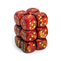 Chessex 16mm d6 Dice Block: Scarab Scarlet / Gold