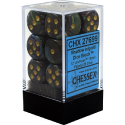 Chessex 16mm d6 Dice Block: Lustrous Shadow / Gold - Image 2