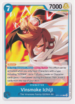 Vinsmoke Ichiji : OP11-043 A FIST OF DIVINE SPEED - One Piece Single Card