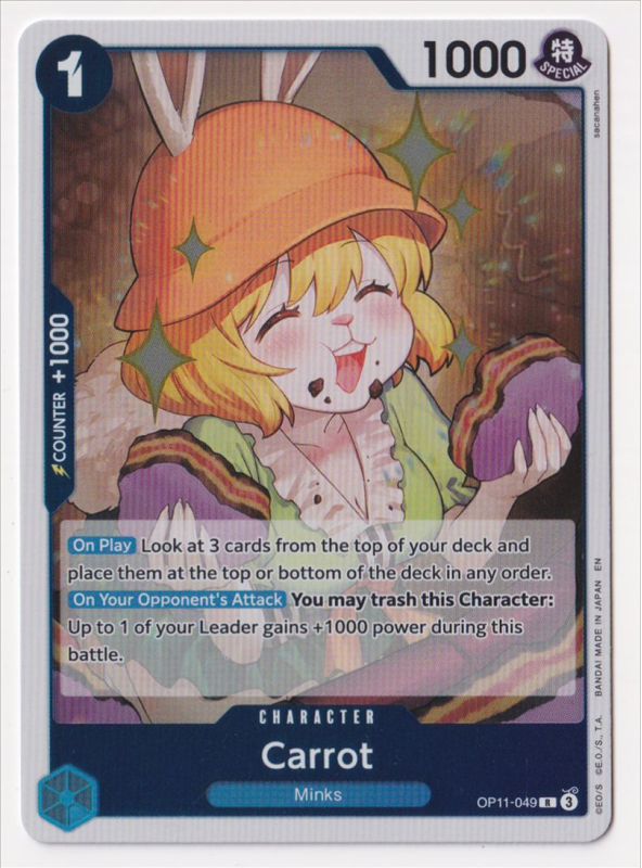 carrot one piece card game One Piece OP08-023 Carrot Alternate Art main image 1