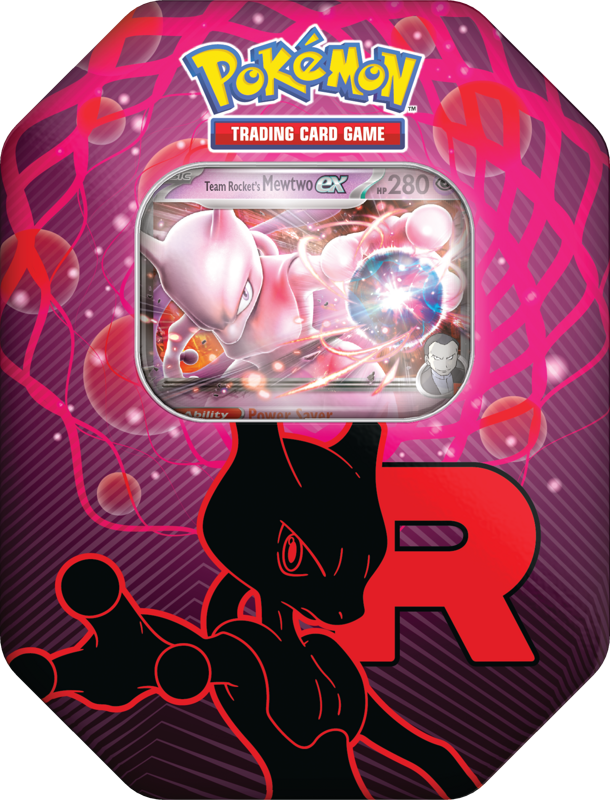 Team Rocket Tin | Mewtwo EX | Pokemon Tins | Chaos Cards