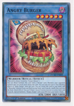 Angry Burger (Common) single card from Yu-Gi-Oh!