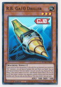 R.B. Ga10 Driller (Super Rare) single card from Yu-Gi-Oh!