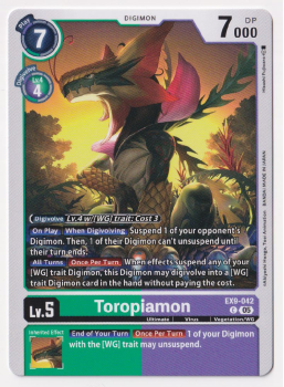 Toropiamon single card from Digimon Card Game