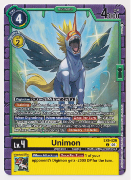 Unimon single card from Digimon Card Game