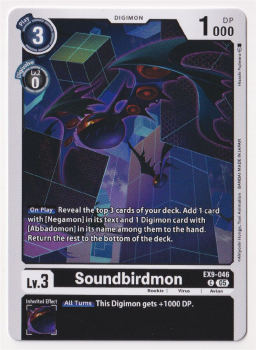 Soundbirdmon single card from Digimon Card Game