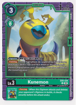 Kunemon single card from Digimon Card Game