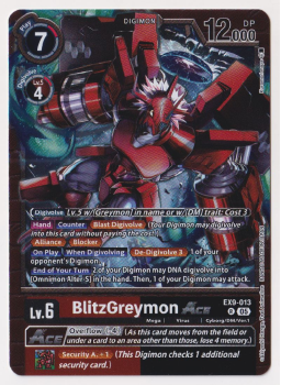 BlitzGreymon ACE single card from Digimon Card Game