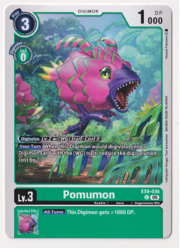 Pomumon single card from Digimon Card Game