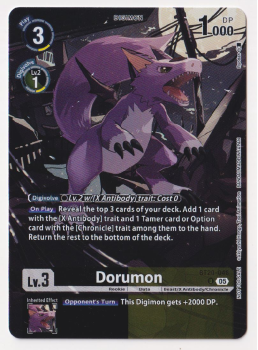 Dorumon single card from Digimon Card Game