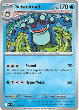 Seismitoad single card from Pokemon