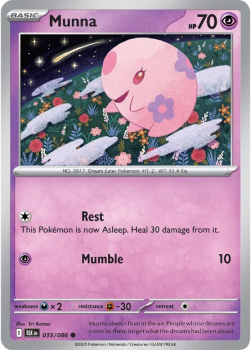 Munna single card from Pokemon