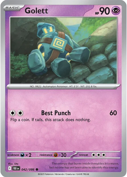 Golett (POKE BALL REVERSE HOLO) : SCARLET AND VIOLET - BLACK BOLT 42/86 - Pokemon Single Card Golett (POKE BALL REVERSE HOLO) : SCARLET AND VIOLET - BLACK BOLT 42/86 - Pokemon Single Card