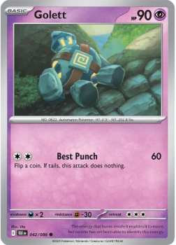 Golett single card from Pokemon