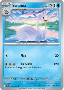 Swanna single card from Pokemon