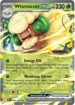 Whimsicott ex single card from Pokemon
