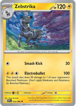 Zebstrika single card from Pokemon