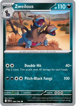 Zweilous single card from Pokemon