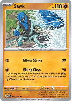 Sawk single card from Pokemon