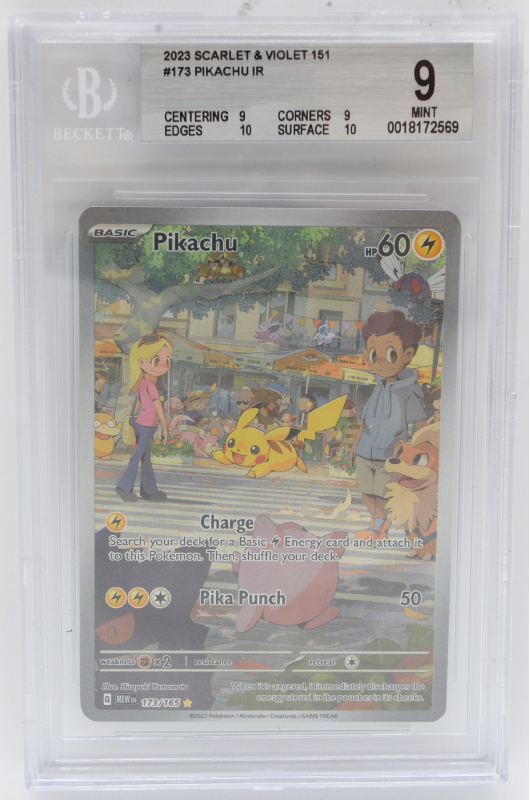 Pikachu (ILLUSTRATION RARE) : 173/165 151 - BECKETT Graded Card - 9 MINT Pikachu (ILLUSTRATION RARE) : 173/165 151 - BECKETT Graded Card - 9 MINT
