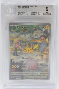 Pikachu (ILLUSTRATION RARE) : 173/165 151 - BECKETT Graded Card - 9 MINT