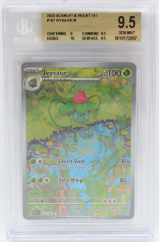 Ivysaur (ILLUSTRATION RARE) : 167/165 151 - BECKETT Graded Card - 9.5 GEM MINT