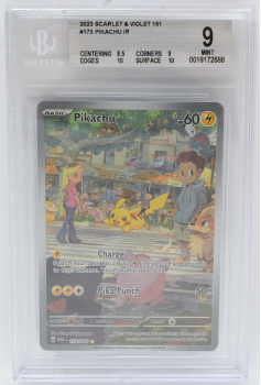Pikachu (ILLUSTRATION RARE) : 173/165 151 - BECKETT Graded Card - 9 MINT