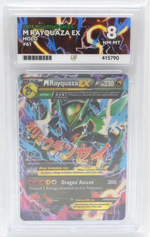 M Rayquaza EX (HOLO) : 061/108 XY - ROARING SKIES - ACE GRADING Graded Card  - 8 NM-MT
