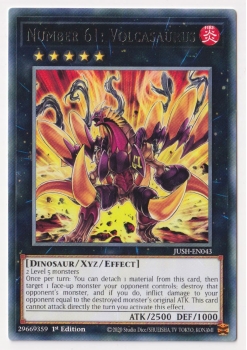Number 61: Volcasaurus (Rare) : JUSH-EN043 - Yu-Gi-Oh! Single Card