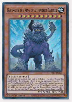 Behemoth the King of a Hundred Battles (Super Rare) : JUSH-EN050 - Yu-Gi-Oh! Single Card