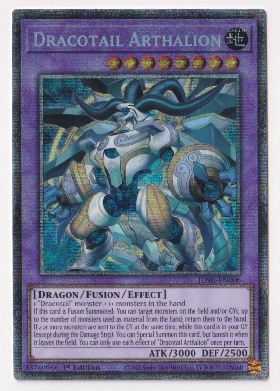Dracotail Arthalion (Starlight Rare) : JUSH-EN006 - Yu-Gi-Oh! Single Card Dracotail Arthalion (Starlight Rare) : JUSH-EN006 - Yu-Gi-Oh! Single Card