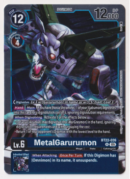 MetalGarurumon : BT22-026 CYBER EDEN - Digimon Card Game Single Card