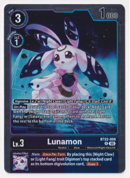 Lunamon : BT22-069 CYBER EDEN - Digimon Card Game Single Card