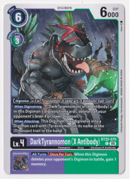 DarkTyrannomon (X Antibody) : BT22-070 CYBER EDEN - Digimon Card Game Single Card
