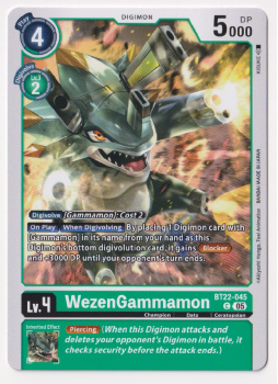 WezenGammamon : BT22-045 CYBER EDEN - Digimon Card Game Single Card