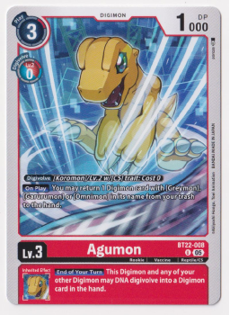 Agumon : BT22-008 CYBER EDEN - Digimon Card Game Single Card