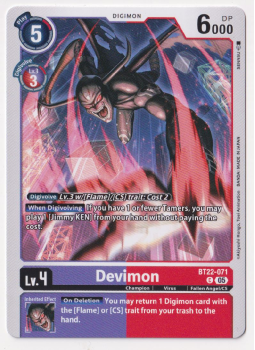 Devimon : BT22-071 CYBER EDEN - Digimon Card Game Single Card