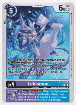 Lekismon : BT22-072 CYBER EDEN - Digimon Card Game Single Card