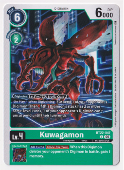 Kuwagamon : BT22-047 CYBER EDEN - Digimon Card Game Single Card