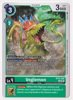 Vegiemon : BT22-049 CYBER EDEN - Digimon Card Game Single Card