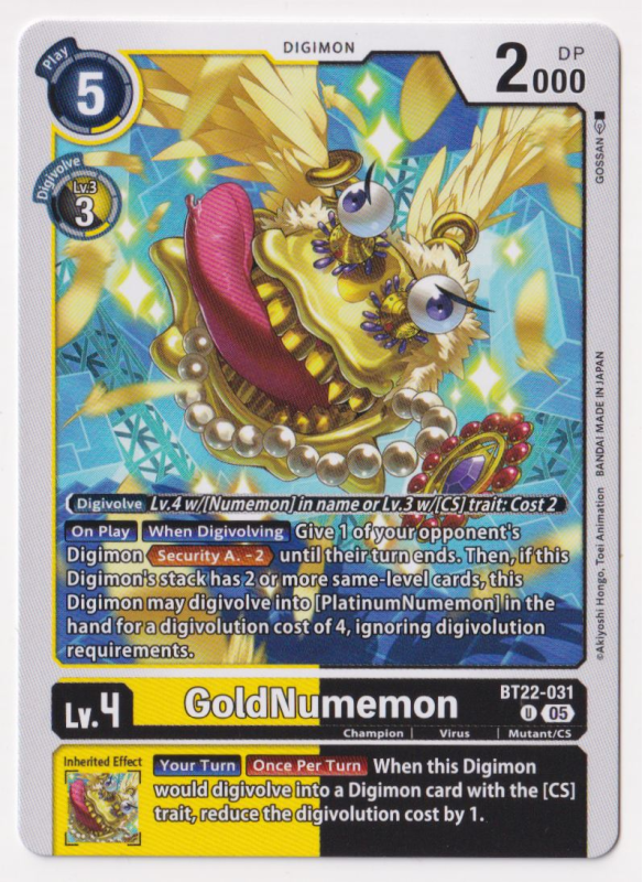 GoldNumemon : BT22-031 CYBER EDEN - Digimon Card Game Single Card