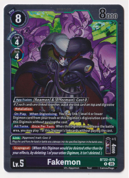 Fakemon : BT22-075 CYBER EDEN - Digimon Card Game Single Card