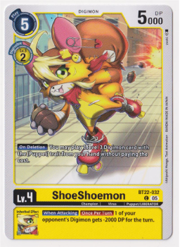 ShoeShoemon : BT22-032 CYBER EDEN - Digimon Card Game Single Card
