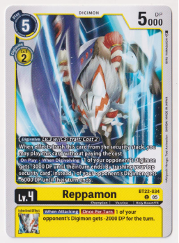 Reppamon : BT22-034 CYBER EDEN - Digimon Card Game Single Card