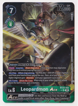 Leopardmon ACE (ALTERNATIVE ART) : BT22-052 CYBER EDEN - Digimon Card Game Single Card