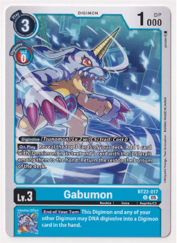 Gabumon : BT22-017 CYBER EDEN - Digimon Card Game Single Card